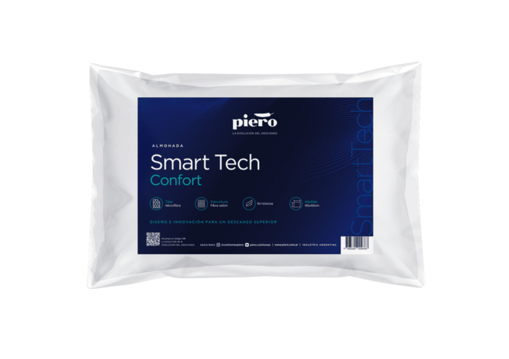 Almohada Piero Fibra Smart Tech Confort 70x40 cm - Precio de fábrica