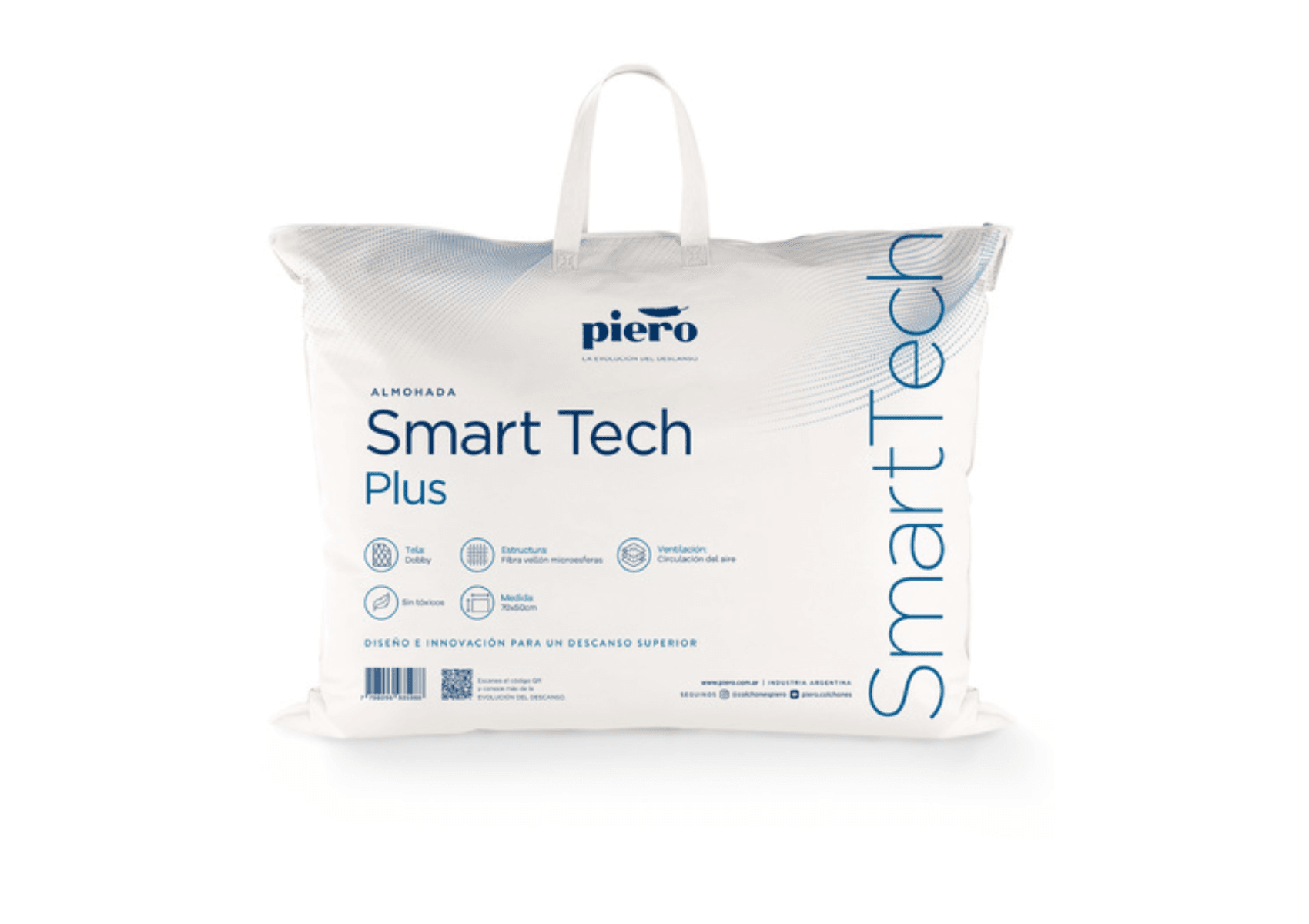 Almohada Piero Fibra Smart Tech Plus 70x50 cm - Precio de fábrica